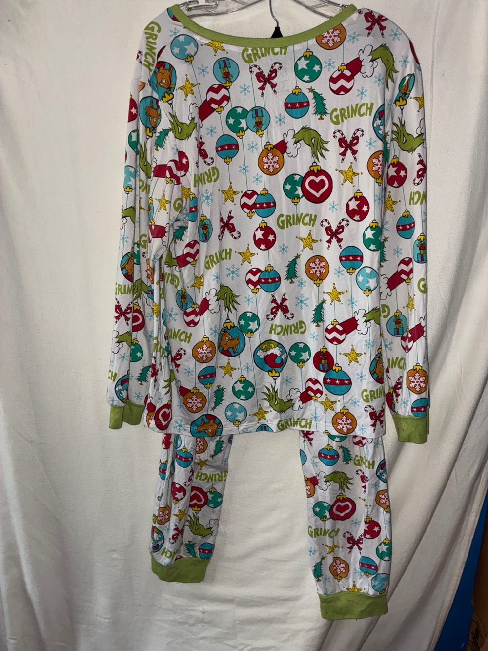Grinch Holiday Pajama Set with Green Trim - Picture 4 of 4